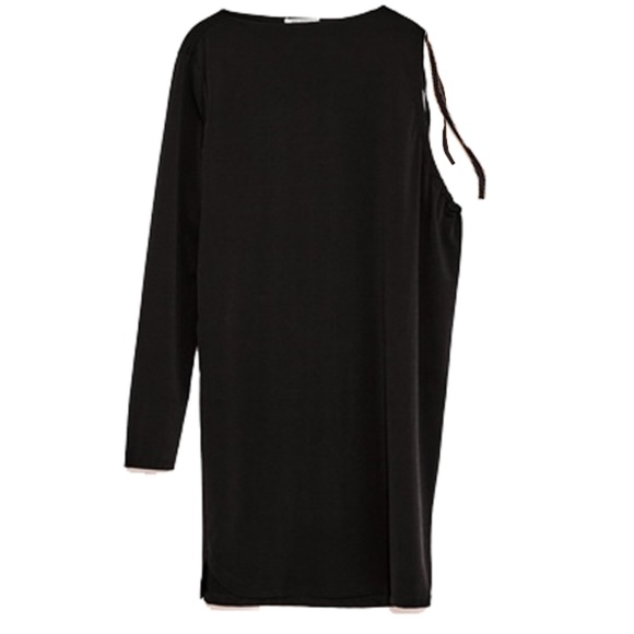 ZARA TRAFALUC ONE SLEEVE ASYMMETRIC DRESS - Picture 7 of 8